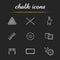 Billiard chalk icons set