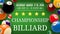 Billiard championship sport, vector