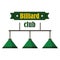 Billiard club emblem in flat style