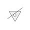 Billiard cues and triangle thin line icon. Billiard cues and triangle Hand Drawn thin line icon