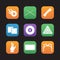 Billiard flat design icons set