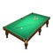 Billiard game balls start position on a realistic pool table.