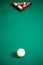 Billiard green table with set of balls