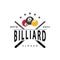 Billiard Logo Minimalist Design Ball and Stick Symbol Illustration Template