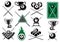 Billiard, pool and snooker sports emblems