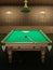 Billiard or pool table in luxurious interior