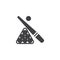 Billiard stick and balls vector icon