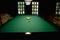 Billiard table with billiard balls close up.Billiard balls in a pool table