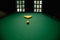 Billiard table with billiard balls close up.Billiard balls in a pool table