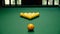 Billiard table with billiard balls close up.Billiard balls in a pool table