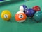 Billiard-table with colorful balls