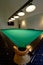 Billiard table in the hotel, sports game for relaxation.