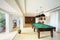 Billiard table in living room