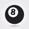 Billiard vector icon, 8 ball icon, sports ball symbol. Modern, simple glyph, solid vector illustration