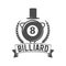 Billiards emblem label and designed elements
