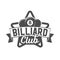 Billiards emblem label and designed elements