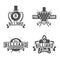 Billiards emblems labels and designed elements