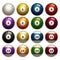 Billiards, full set of billiard balls, isolated on white background. Snooker. illustration