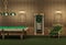 Billiards. pool table and furniture in interior.