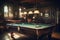 Billiards Room: Capture a set of images that showcase a sophisticated, upscale billiards room. Generative AI