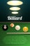 Billiards sport 3d banner with table, ball and cue