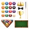 Billiards sport 3d icon with ball, cue and table