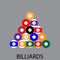 Billiards sport icon flat