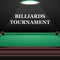 Billiards tournament background with green table