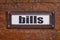 Bills - file cabinet label