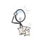 Bills to pay. Vector simple choked man in debt with pay check. Stickman no face clipart cartoon. Hand drawn. Doodle sketch,