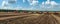 Bilogirya, Khmelnytsky region, UKRAINE - August 19, 2021: tractors with seeder at the demonstration of agricultural machinery,