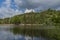 Bily Halstrov reservoir in west Bohemia in spring sunny fresh day