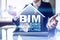 BIM - Building information modeling. Industrial and technology concept.