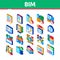 Bim Building Information Modeling Isometric Icons Set Vector