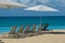 Bimini island beach chairs looking out to ocean