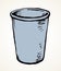 Bin for cleaning. Vector drawing