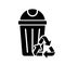 Bin with Eco Recycle Arrows Triangle Symbol. Reuse Container, Ecology Basket for Garbage Pictogram. Recycling Dustbin