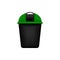 Bin, Recycle green small bin for waste isolated on white background, Green bin with recycle waste symbol, Front view of recycle