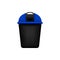 Bin, Recycle plastic blue small bin for waste isolated on white background, Blue bin with recycle waste symbol, Front view of