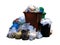 Bin, trash bag plastic, Garbage bag pile, Pollution from waste plastic, pile of bin trash junk dirty and garbage bag many