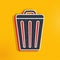 bin, trash, can pop art, retro icon. Vector illustration of pop art