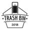 Bin trash logo, simple black style