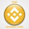 Binance Coin cryptocurrency blockchain icon. Virtual electronic, internet money or cryptocoin symbol, logo