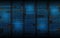 Binary background. Abstract streaming code. Matrix digits on dark backdrop. Blue columns with lights. Hacked concept