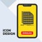 Binary, code, coding, data, document Glyph Icon in Mobile for Download Page. Yellow Background