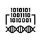 binary code genetic information line icon vector illustration