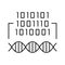 binary code genetic information line icon vector illustration