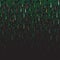 Binary code green and dark background with fireworks, digits on screen. Algorithm binary, data code, decryption and