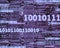 Binary code numbers on circuit board background