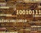 Binary code numbers on circuit board background
